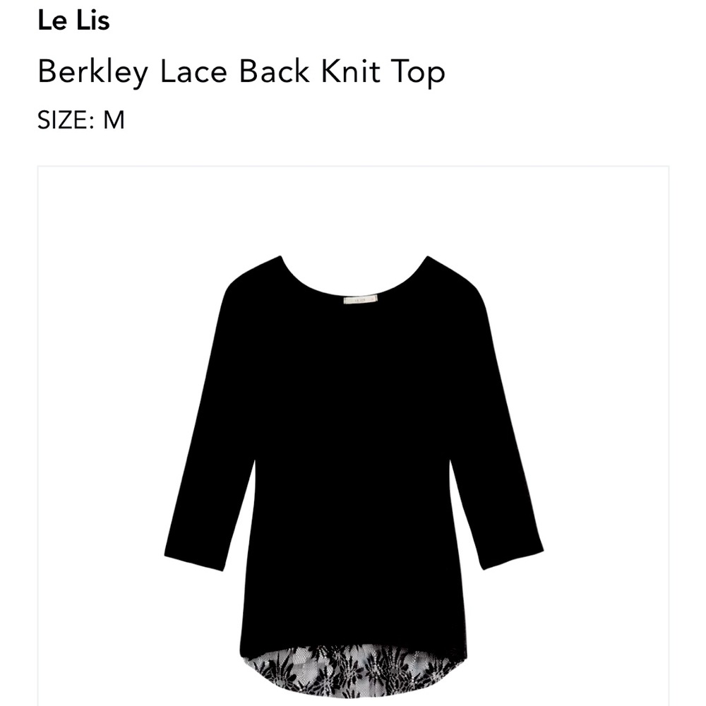 Le Lis black knit high-lo top size Medium